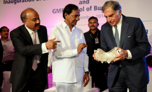 Tata Sons chairman emeritus Ratan Tata with Telangana CM KCR